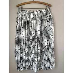 VTG Schroder Sport Women's Midi Pleated Skirt Polka Dot Abstract Size 8P Retro
